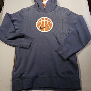 Nike Basketball Hoodie Youth Medium Vintage Orange Navy Blue